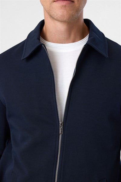 Lacivert Regular Fit Örme Diagonel Mont 