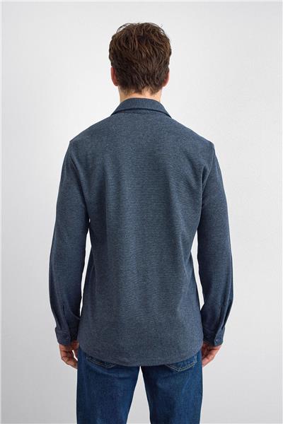 Lacivert Regular Fit Örme Gömlek