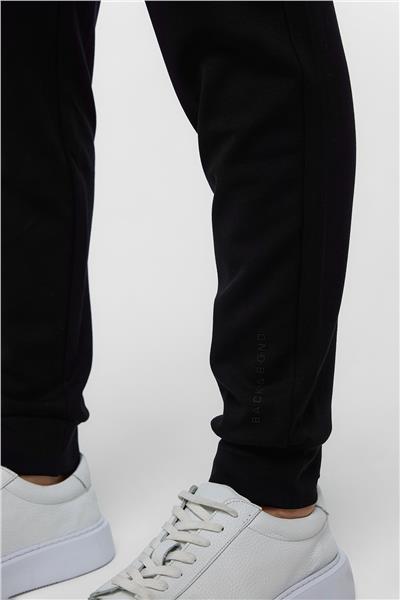 Siyah Regular Fit Beli Bağlamalı Örme Jogger Pantolon