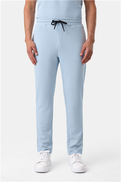 Regular Fit Örme Mavi Jogger Pantolon