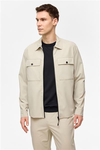 Bej Regular Fit Gömlek Yaka Mont