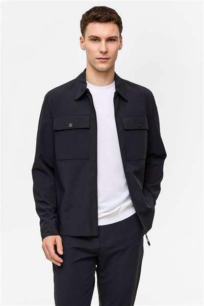 Siyah Regular Fit Gömlek Yaka Mont