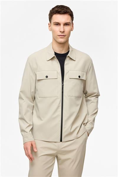 Bej Regular Fit Gömlek Yaka Mont