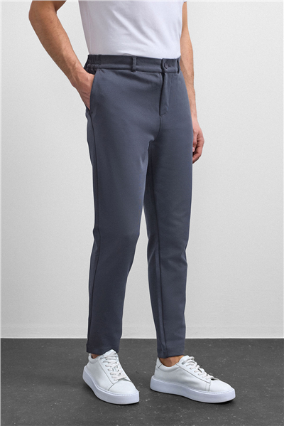 Gri Regular Fit Örme Pantolon