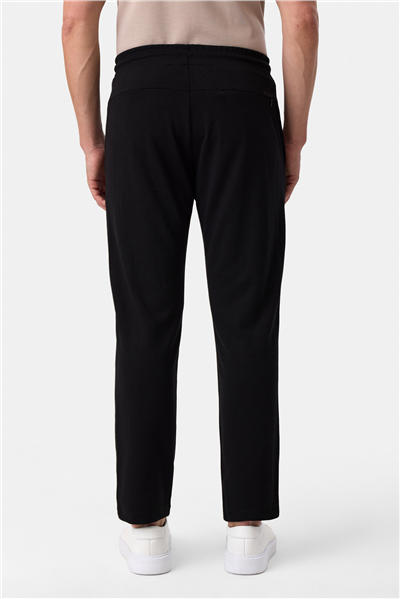 Regular Fit Örme Siyah Jogger Pantolon