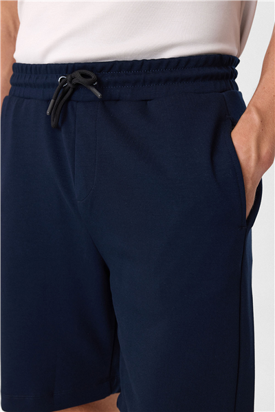 Lacivert Regular Fit Örme Şort