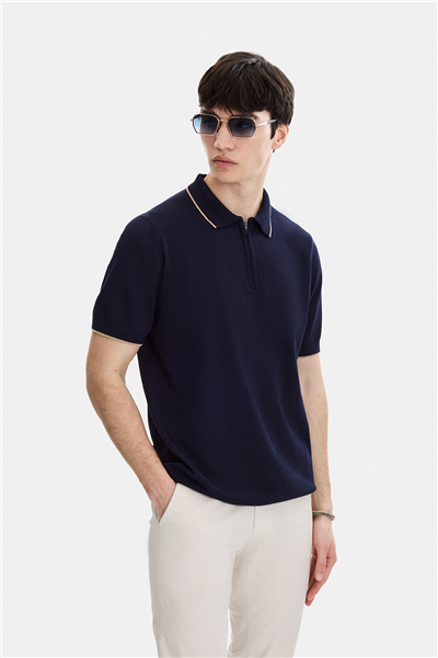 Lacivert Regular Fit Örme Triko