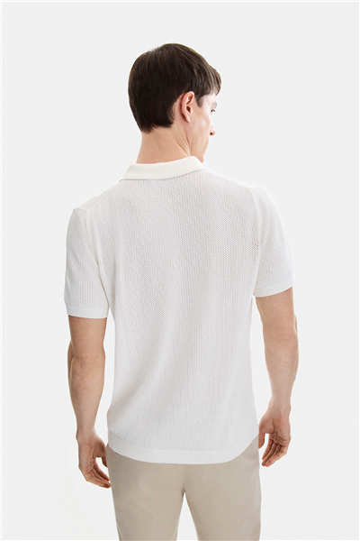 Beyaz Regular Fit Örme Triko