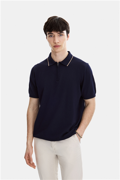 Lacivert Regular Fit Örme Triko