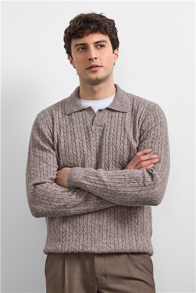 Vizon Regular Fit Polo Yaka Triko Kazak