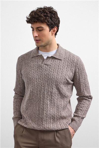 Vizon Regular Fit Polo Yaka Triko Kazak