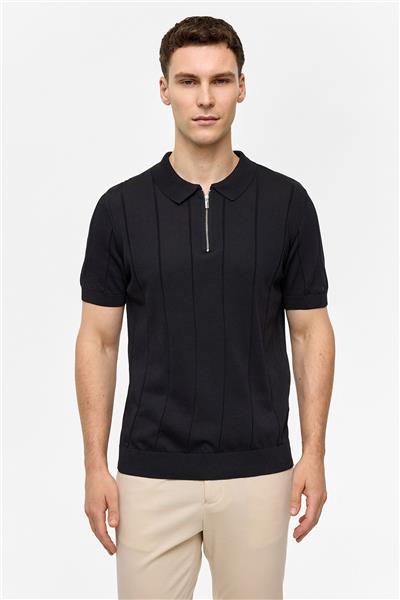 Siyah Regular Fit Polo Yaka Tişört