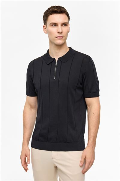 Siyah Regular Fit Polo Yaka Tişört