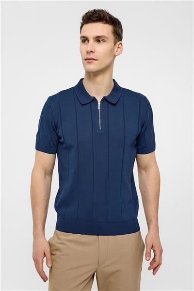 Lacivert Regular Fit Polo Yaka Triko Tişört