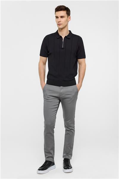 Siyah Regular Fit Polo Yaka Triko Tişört