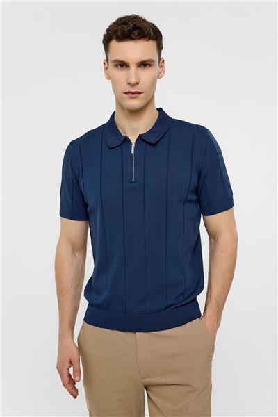 Lacivert Regular Fit Polo Yaka Triko Tişört