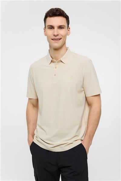 Bej Regular Fit Polo Yaka Tişört