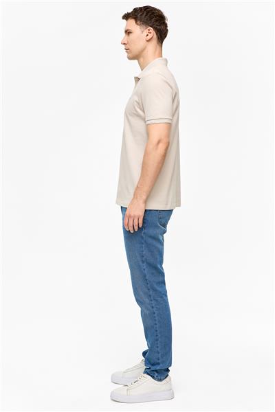 Bej Regular Fit Polo Yaka Tişört