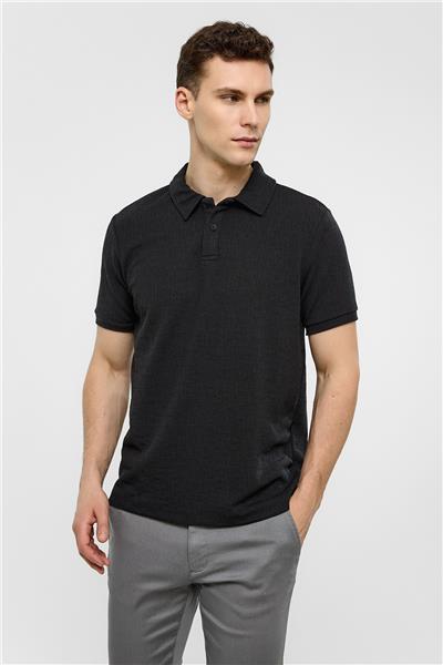 Siyah Regular Fit Polo Yaka Tişört