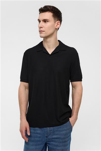 Siyah Regular Fit Polo Yaka Tişört