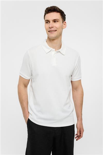 Beyaz Regular Fit Polo Yaka Tişört