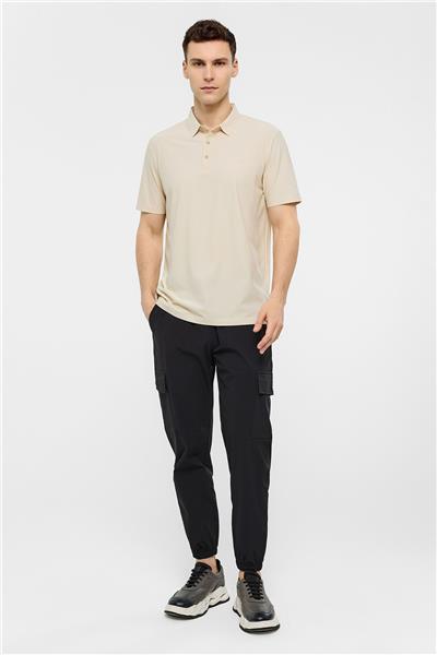 Bej Regular Fit Polo Yaka Tişört