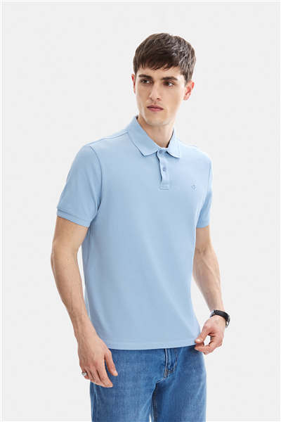 Mavi Regular Fit Örme Polo Yaka Tişört