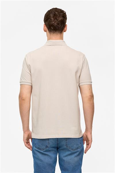 Bej Regular Fit Polo Yaka Tişört