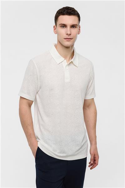 Beyaz Regular Fit Polo Yaka Tişört