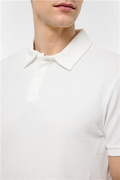Beyaz Regular Fit Polo Yaka Tişört