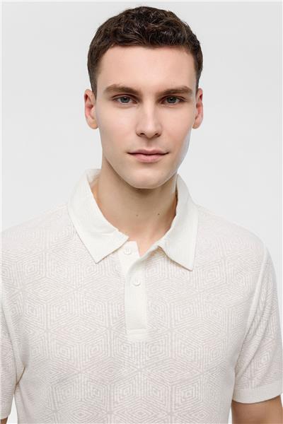 Beyaz Regular Fit Polo Yaka Tişört