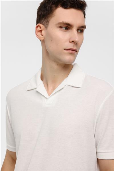Beyaz Regular Fit Polo Yaka Tişört