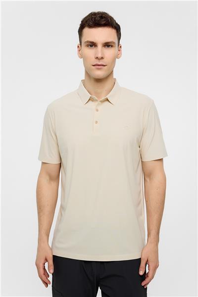 Bej Regular Fit Polo Yaka Tişört