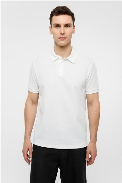 Beyaz Regular Fit Polo Yaka Tişört