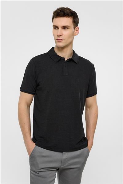 Siyah Regular Fit Polo Yaka Tişört