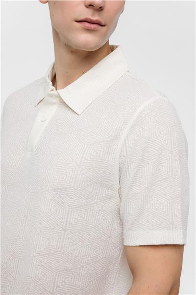 Beyaz Regular Fit Polo Yaka Tişört