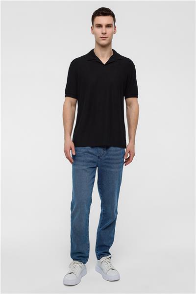 Siyah Regular Fit Polo Yaka Tişört