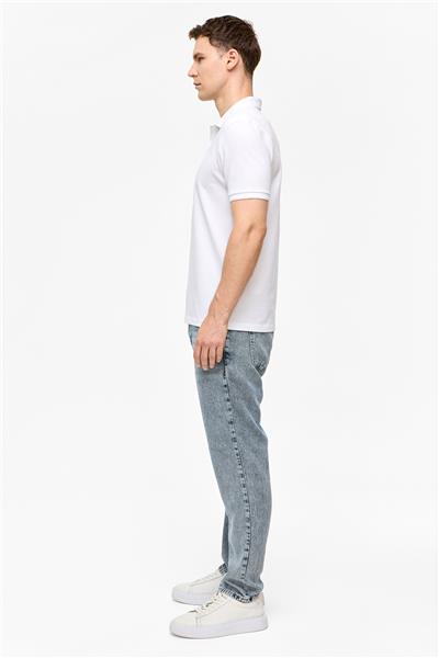 Beyaz Regular Fit Polo Yaka Tişört