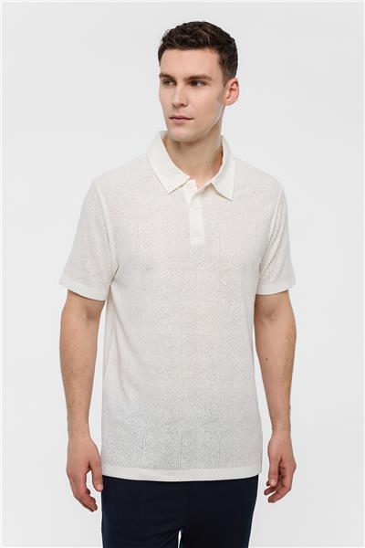 Beyaz Regular Fit Polo Yaka Tişört