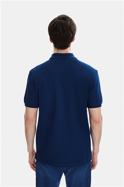 Lacivert Regular Fit Örme Polo Yaka Tişört