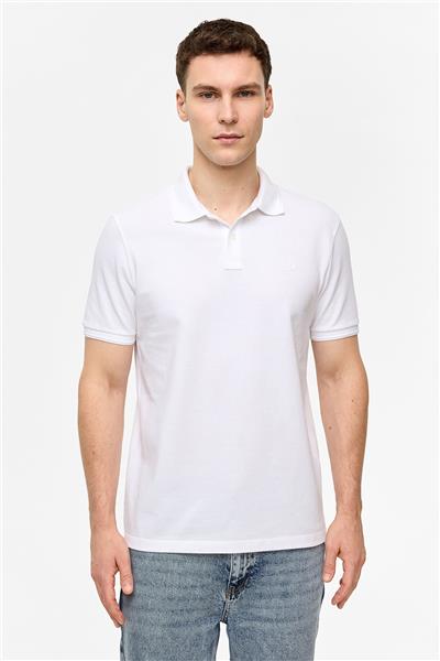 Beyaz Regular Fit Polo Yaka Tişört