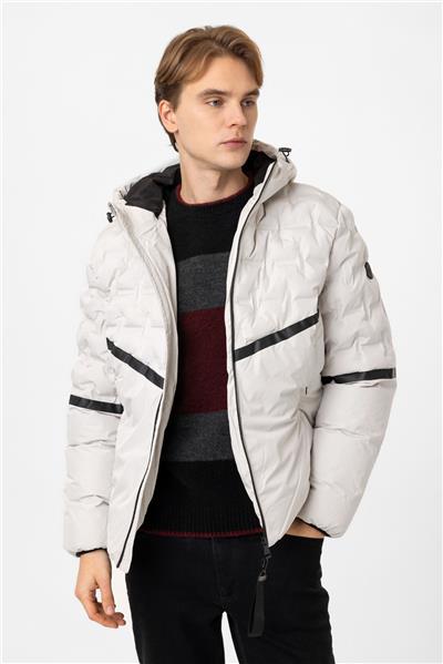 Taş Regular Fit Kapüşonlu Puffer Mont