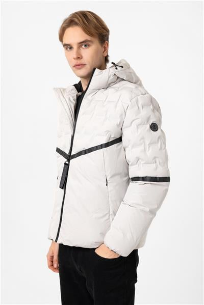 Taş Regular Fit Kapüşonlu Puffer Mont