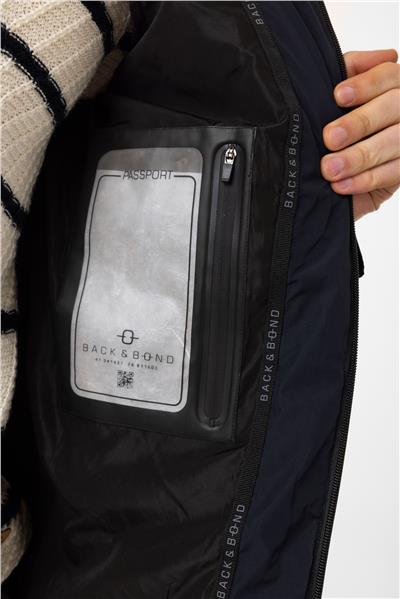 Lacivert Regular Fit Kapüşonlu Puffer Mont