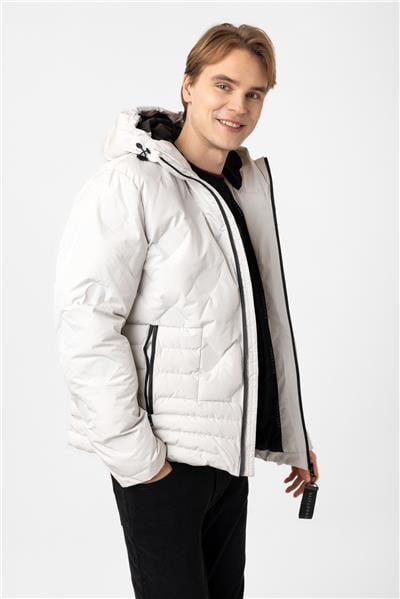 Taş Regular Fit Kapüşonlu Puffer Mont