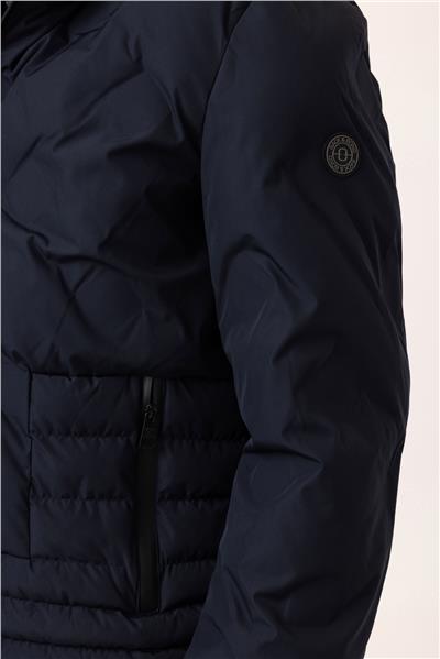 Lacivert Regular Fit Kapüşonlu Puffer Mont