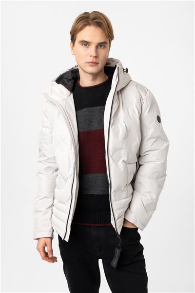 Taş Regular Fit Kapüşonlu Puffer Mont