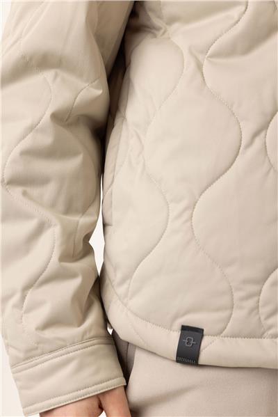 Bej Regular Fit Gömlek Yaka Puffer Mont