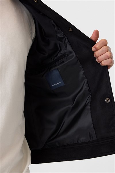 Regular Fit Siyah Süet Mont