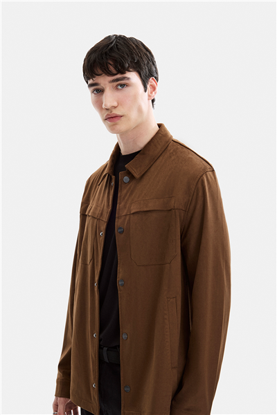 Kahve Regular Fit Süet Ceket